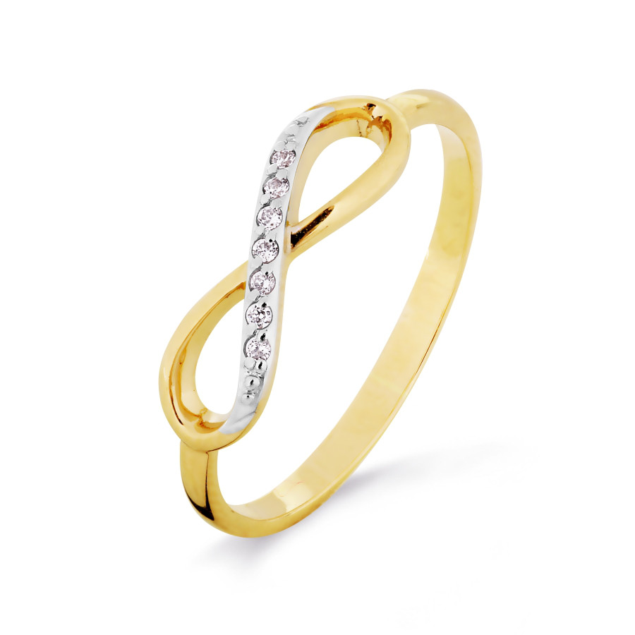 Damen Ring "Unendlichkeit" 585 Gelbgold Zirkonia