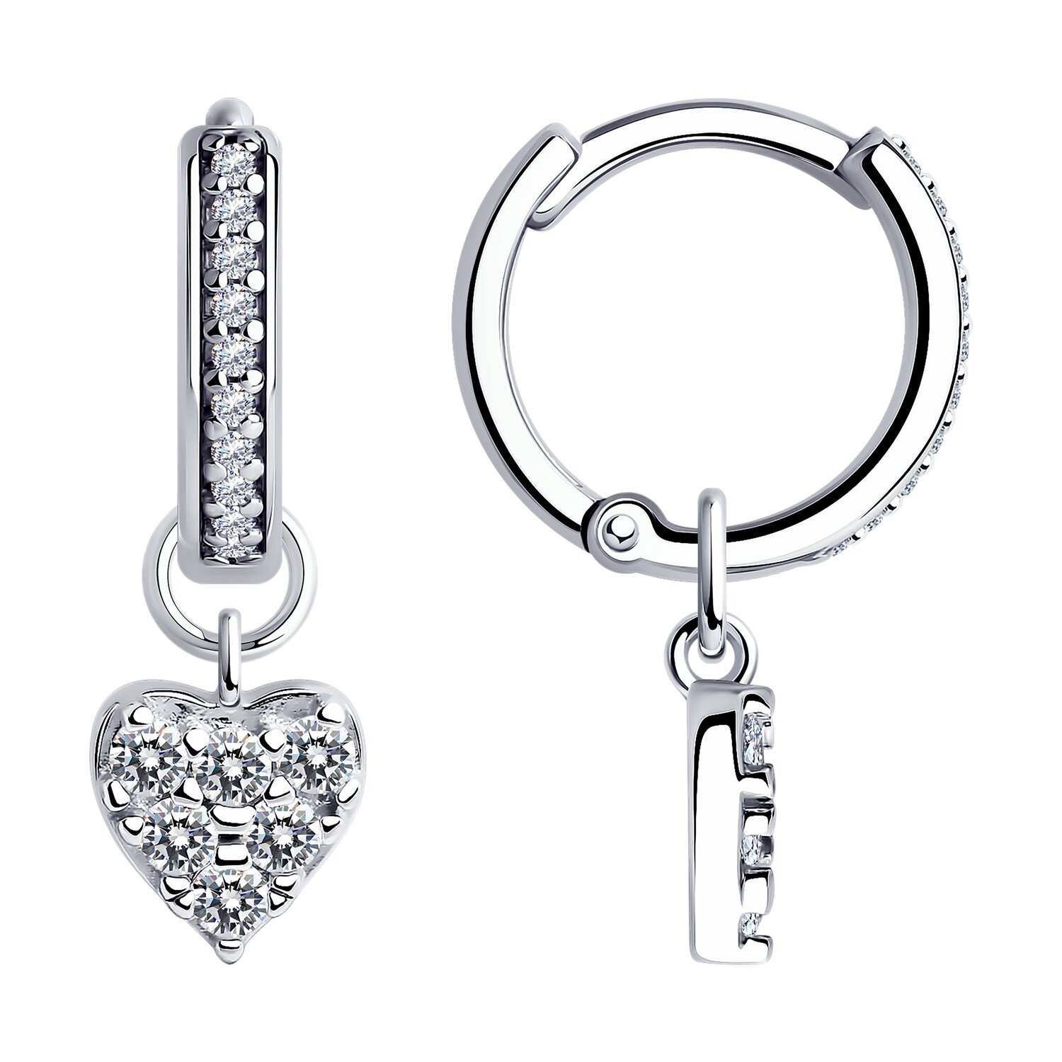 Paar Creolen 925 Silber mit Zirkonia