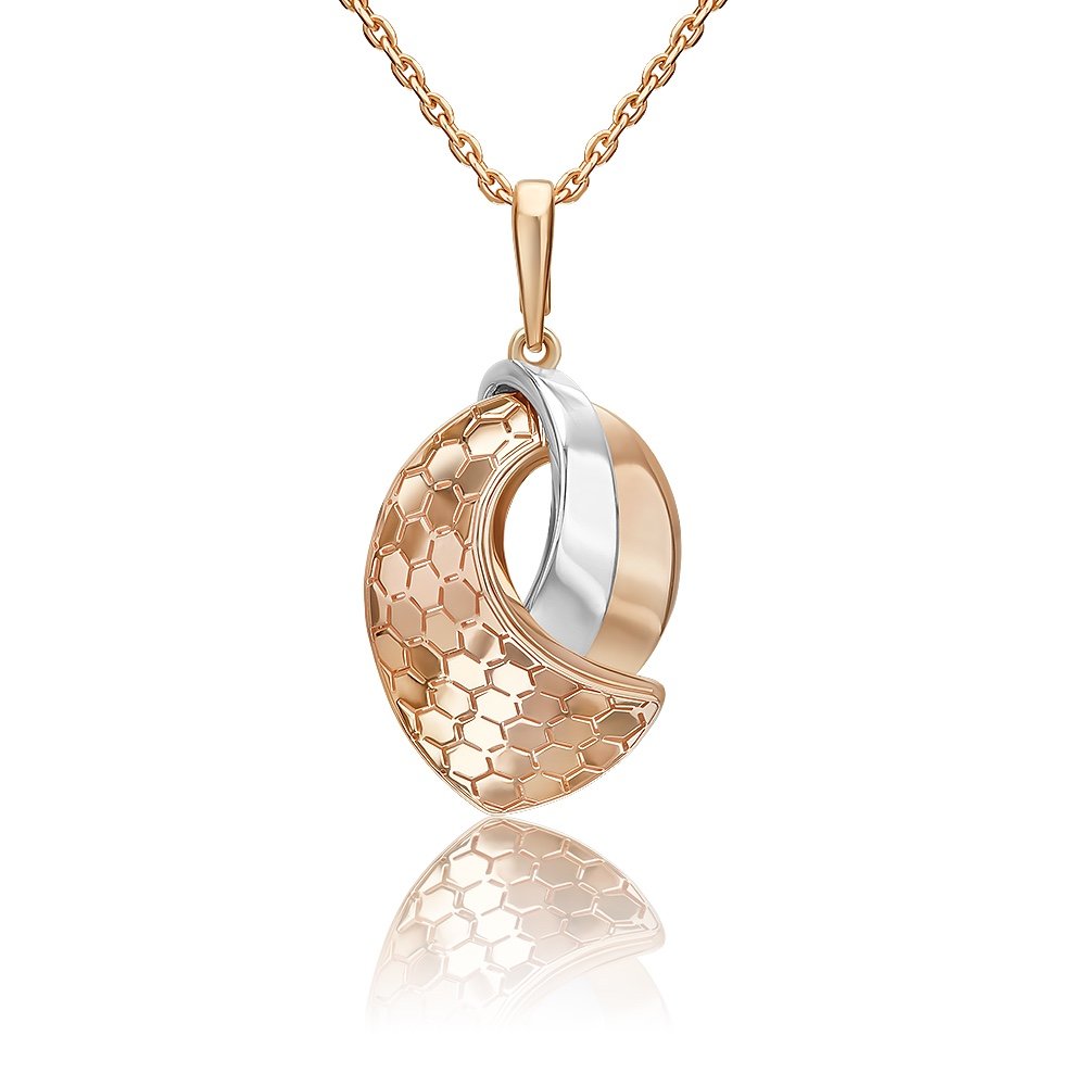 Kettenanhänger Geometrie 585 Rotgold Weißgold Bicolor