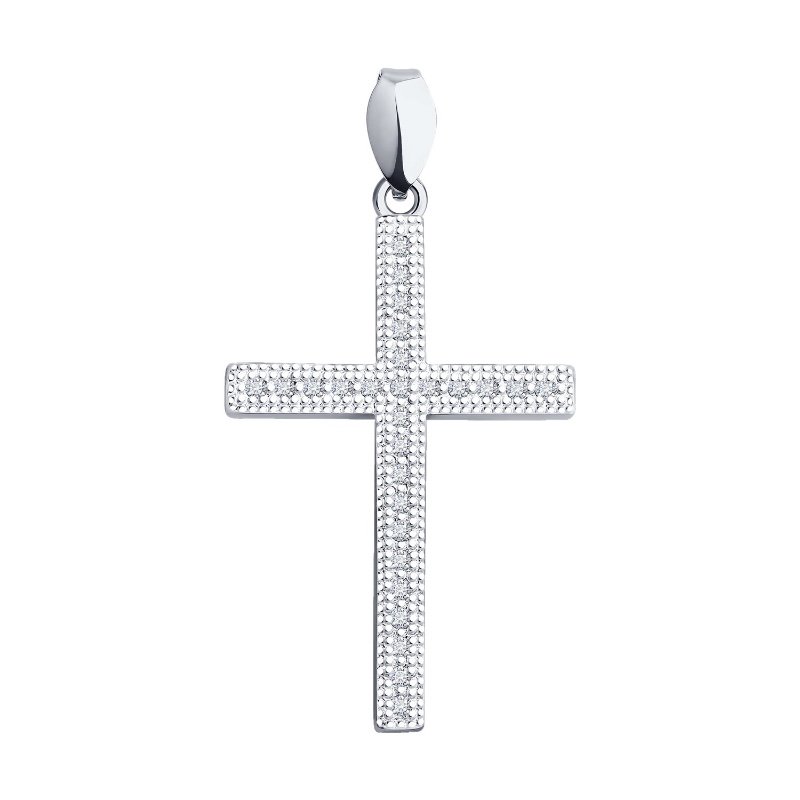 Kreuz 925 Silber mit Zirkonia Kettenanhänger