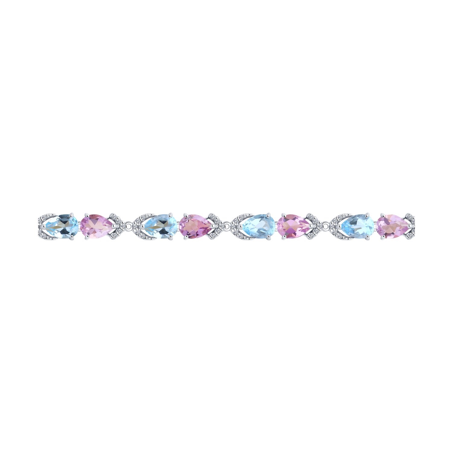 Armband mit Natursteine 925 Silber Topas Amethyst Armband mit Natursteine 925 Silber Topas Amethyst