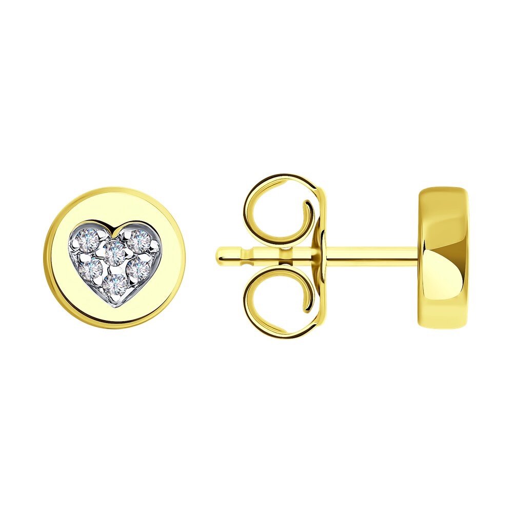 Paar Ohrstecker Herzchen 585 Gelbgold Zirkonia