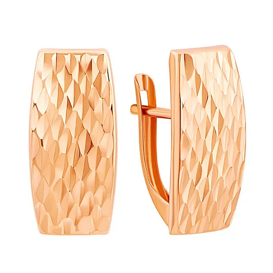 Damen Ohrringe 585 Rotgold Diamantiert