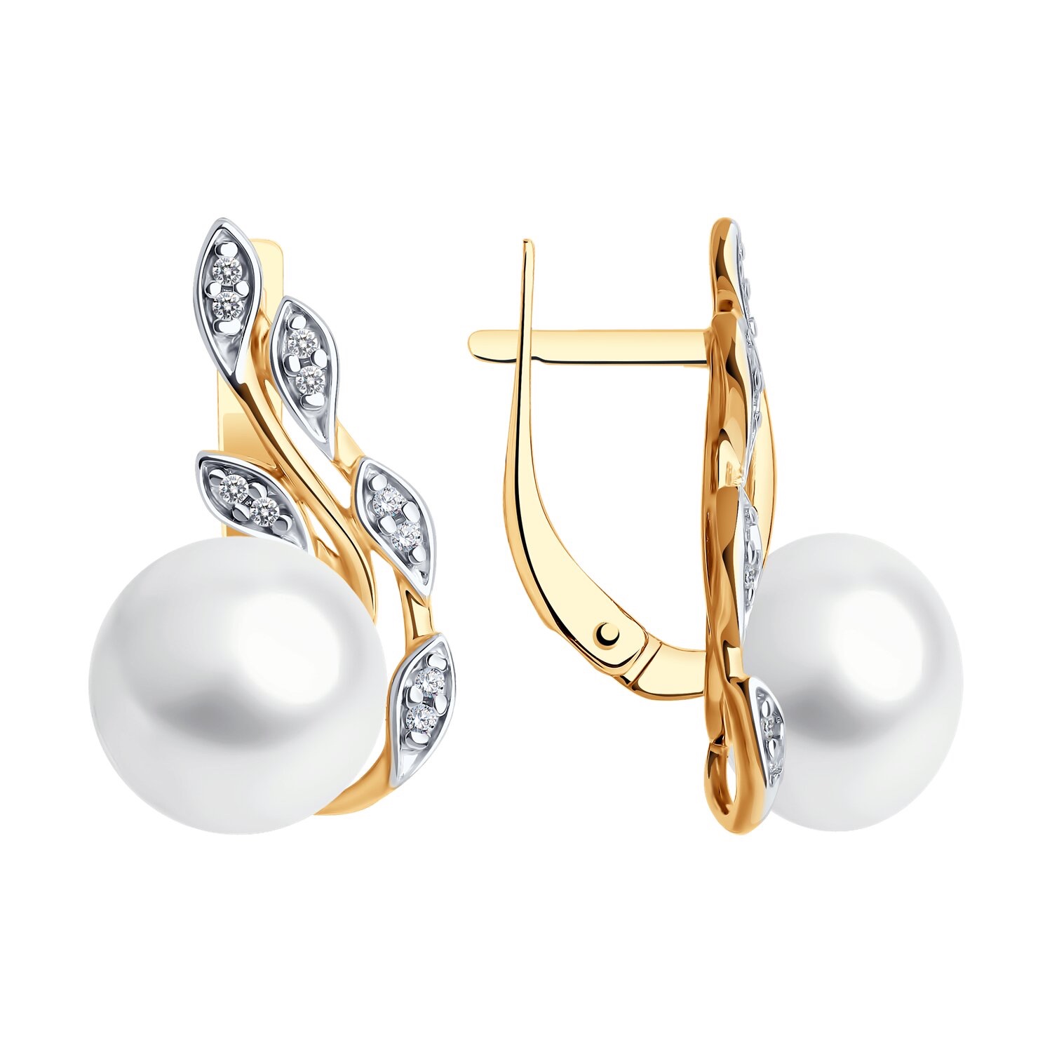 Ohrringe 925er Silber mit Perlen Zirkonia Vergoldet Ohrringe 925er Silber mit Perlen Zirkonia Vergoldet