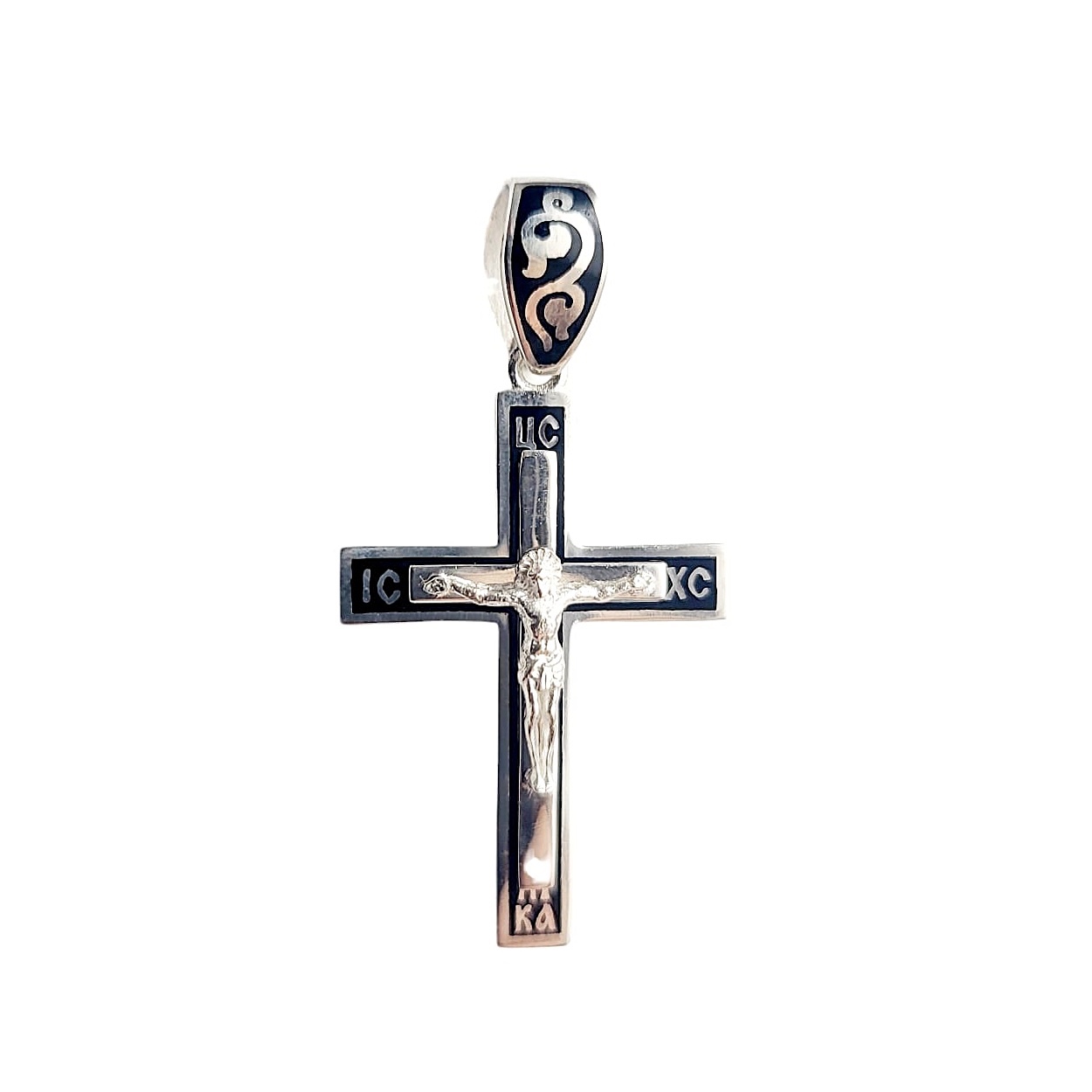Kreuzanhänger 925 Silber Orthodox Emaille