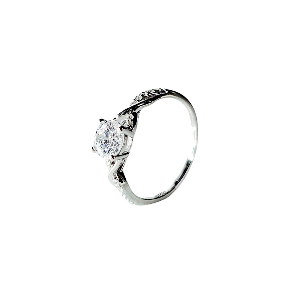 Damen Ring 925er Silber mit Zirkonia Verlobungsring Damen Ring 925er Silber mit Zirkonia Verlobungsring