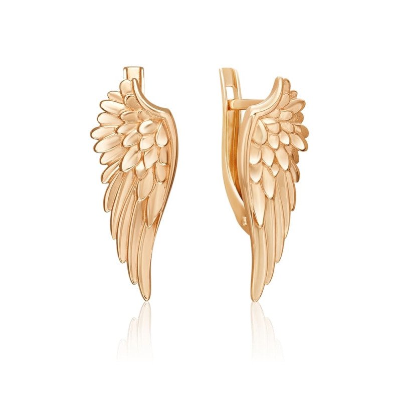 Damen Ohrringe Flügel 585 Rotgold
