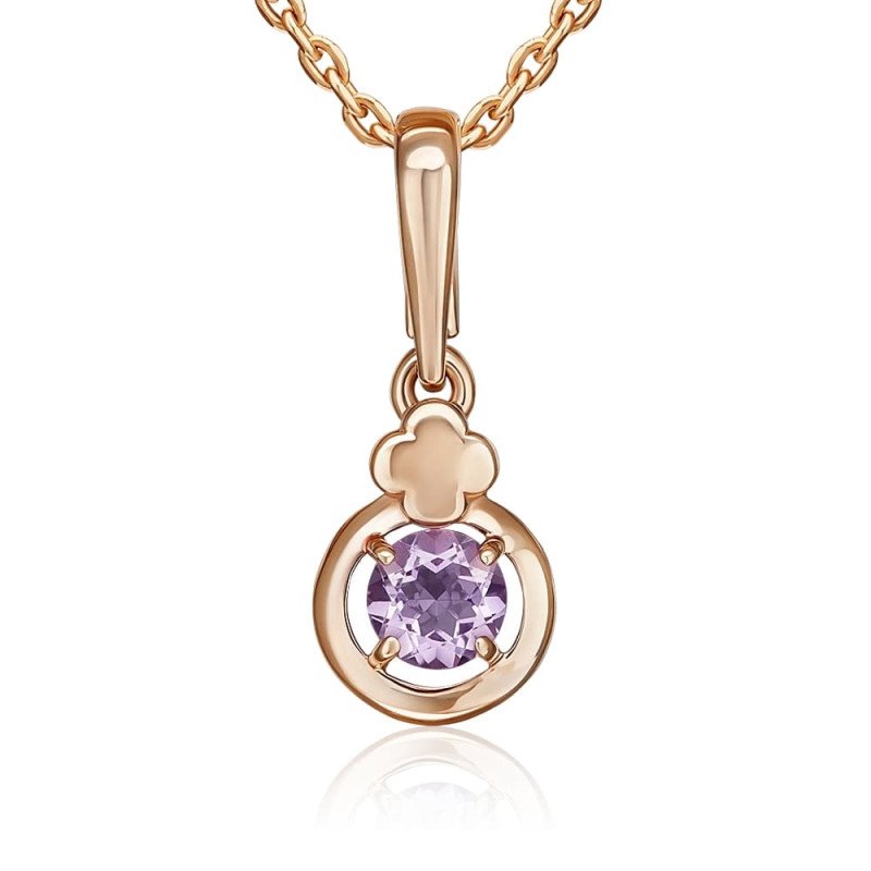 Ketten Anhänger aus 585er Rotgold Amethyst