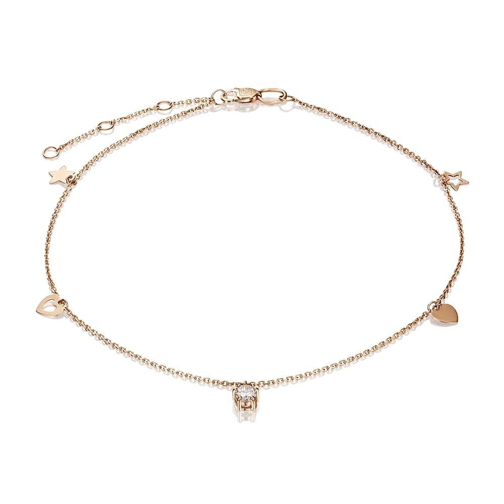 Fusskette 585 Rotgold - Fusskettchen 23 - 27 cm