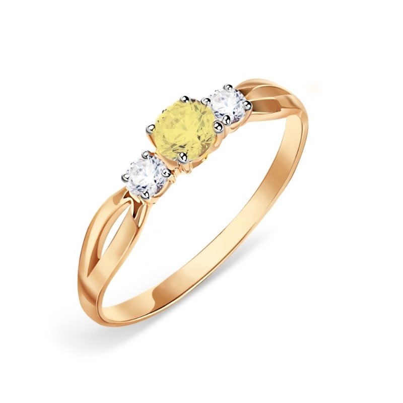 Damen Ring 585 Rotgold mit Zirkonia 14 Karat