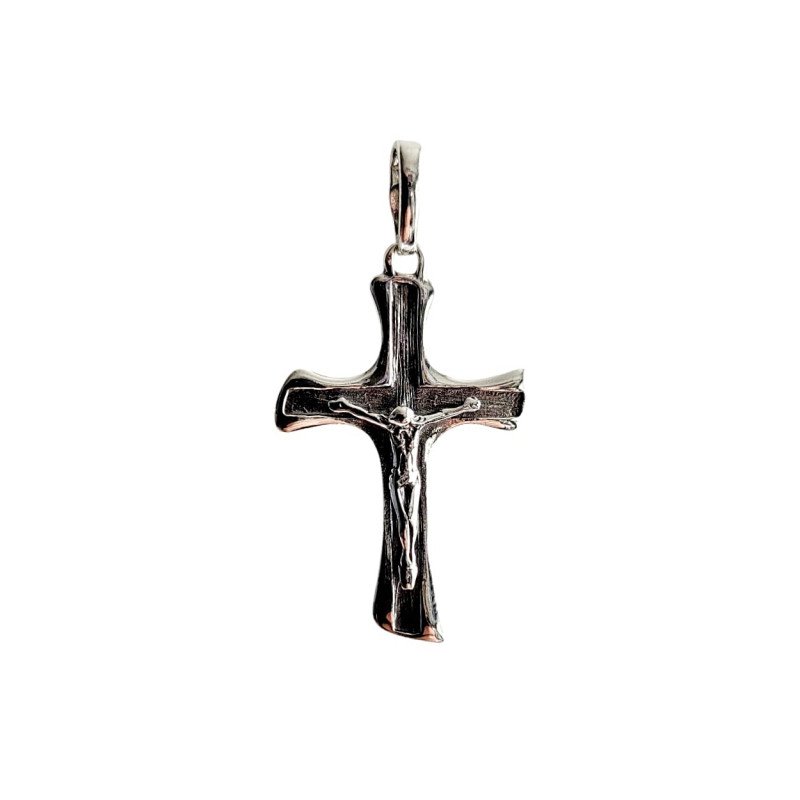 Kreuz Anhänger mit Jesus 925 Silber Taufkreuz