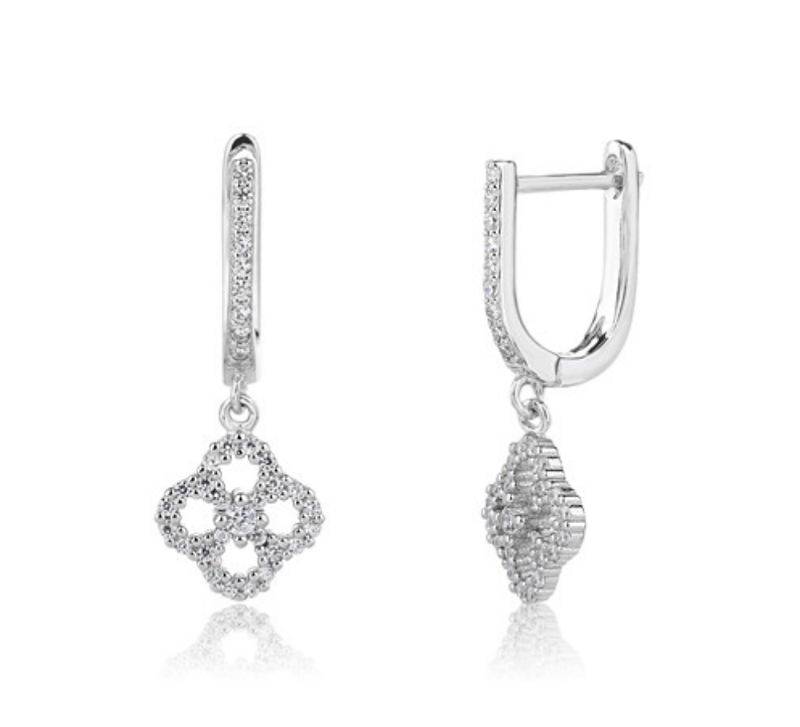 Ohrringe 925 Silber mit Zirkonia und englischen Verschluss
