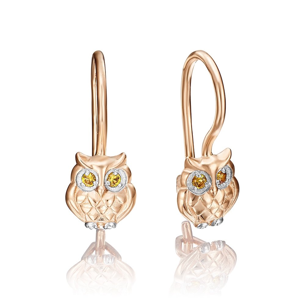 Kinder Ohrringe 585er Rotgold mit Zirkonia