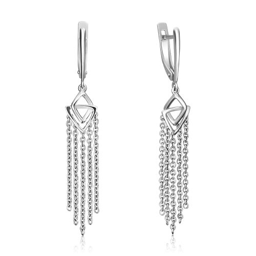 Серьги цепочки висячие из русского серебра 925 пробы