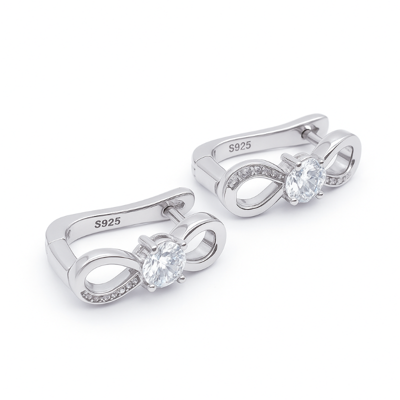 Damen Ohrringe 925 Silber mit weißen Zirkonia