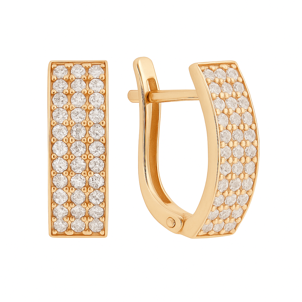 Paar Ohrringe 585er Rotgold Zirkonia