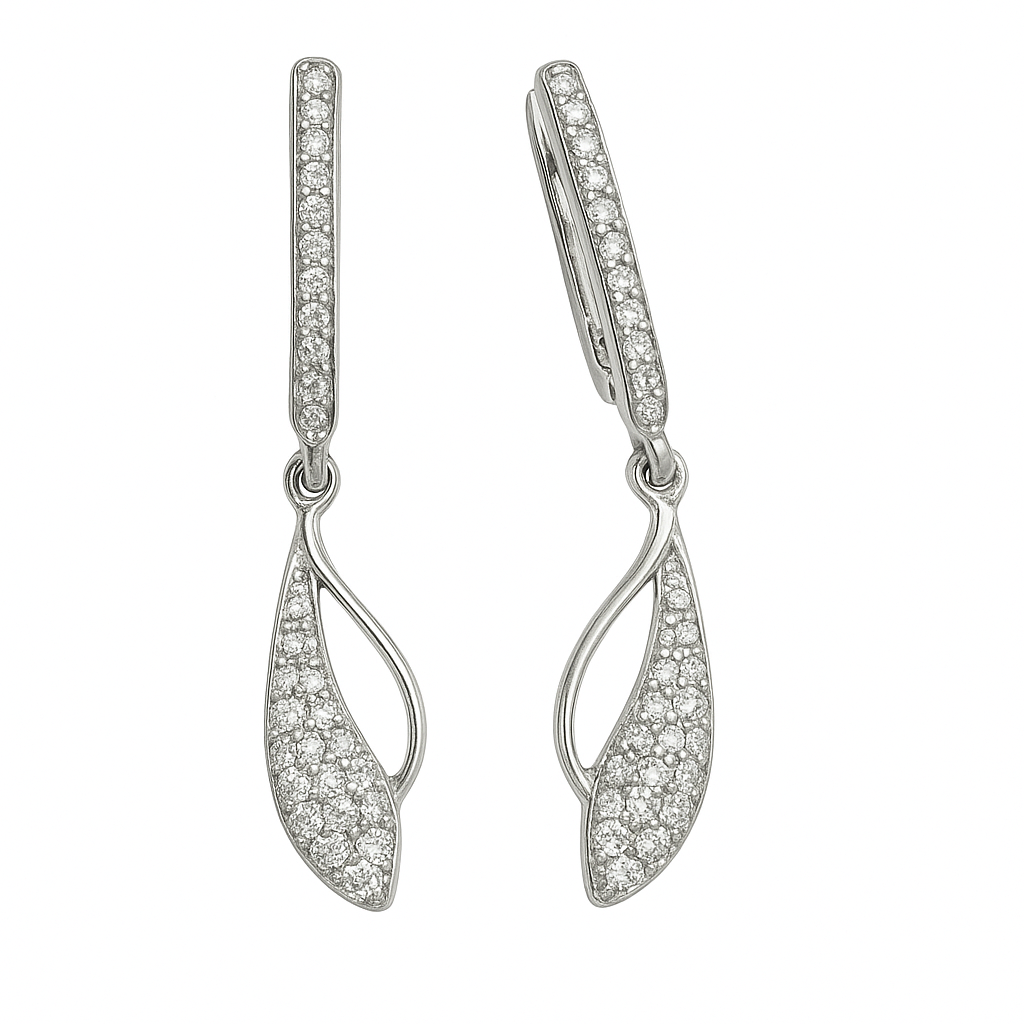 Ohrringe 925 Silber mit Zirkonia und englischen Verschluss