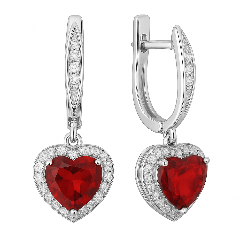 Серьги из русского серебра 925 пробы с фианитами