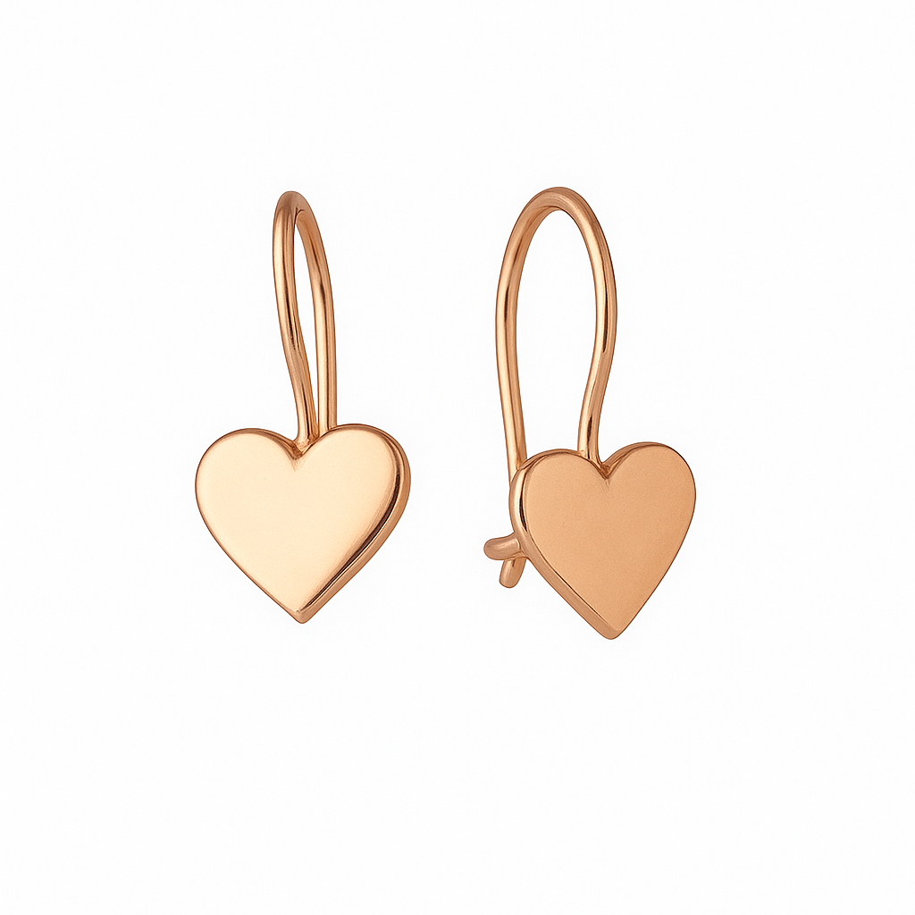 Kinder Ohrringe Herz 585 Rotgold