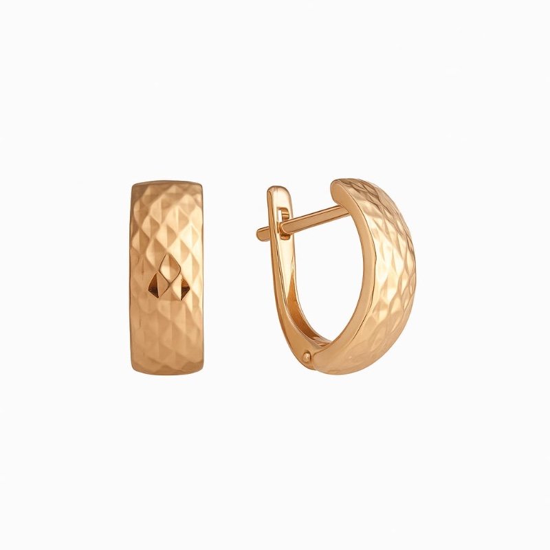 Paar Ohrhänger 585er Rotgold Diamantiert