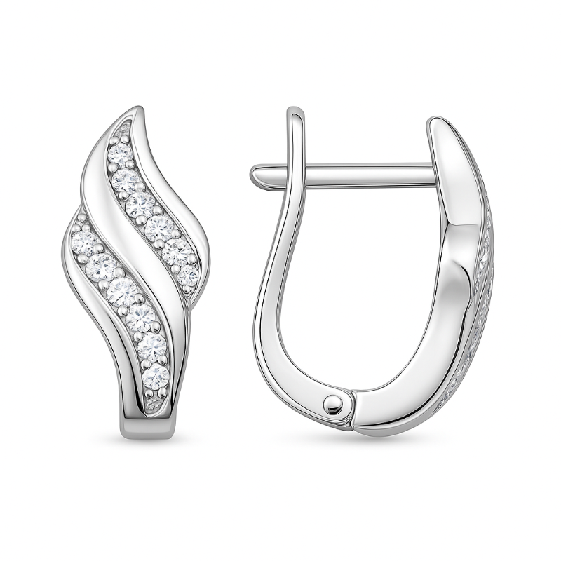 Kleine klassische Ohrringe 925 Silber mit Zirkonia
