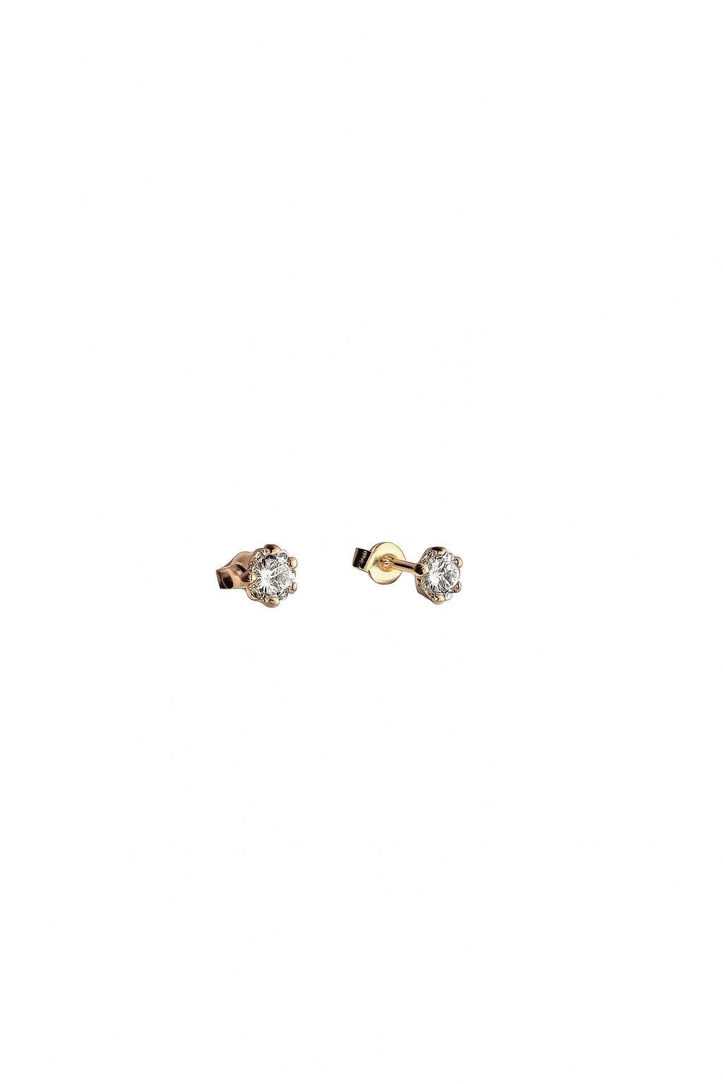 Paar Ohrstecker 585 Rotgold mit Zirkonia aus Rotgold 585