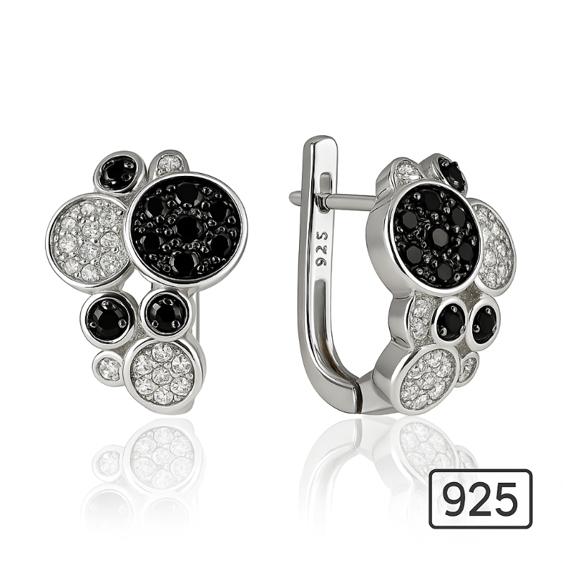 Damen Ohrringe 925 Silber Zirkonia