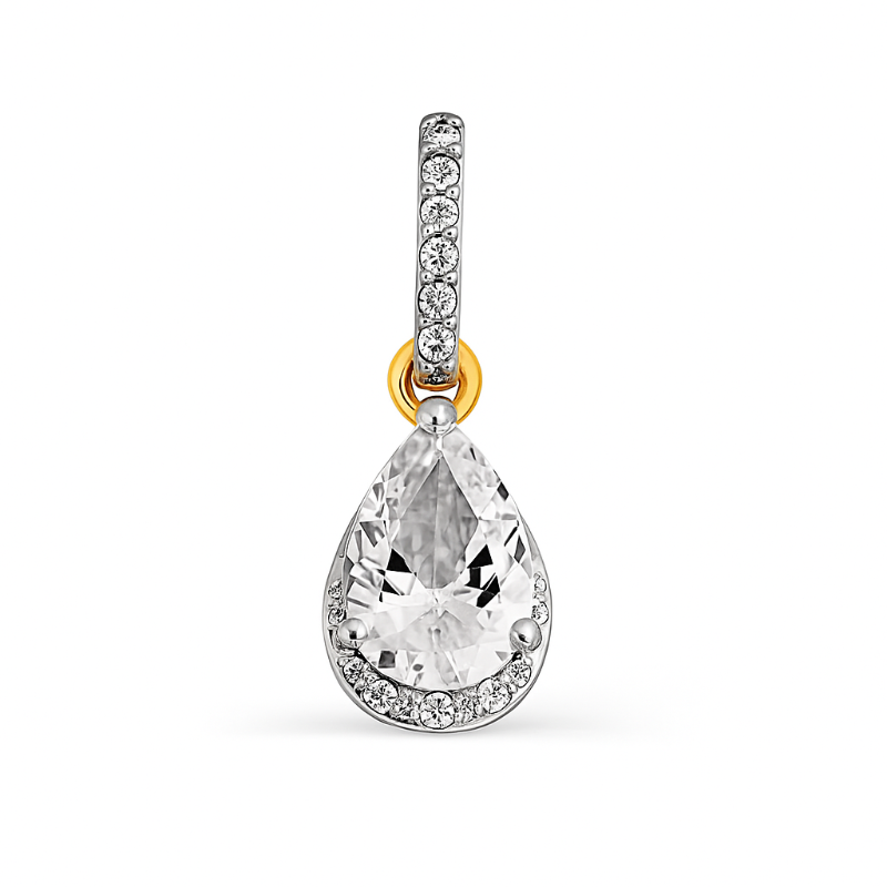 Ketten Anhänger 585 Rotgold mit Topas und Zirkonia
