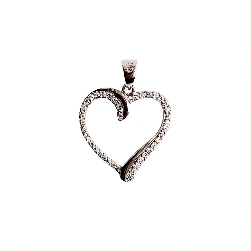 Ketten Anhänger " Herz " aus 925 Silber mit Zirkonia