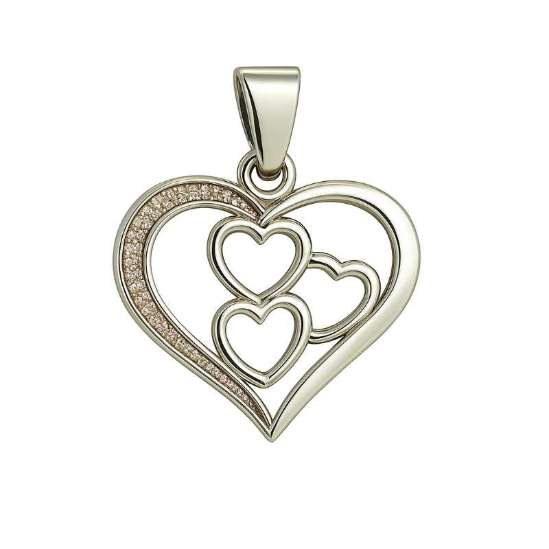 Ketten Anhänger " Herz " aus 925 Silber mit Zirkonia