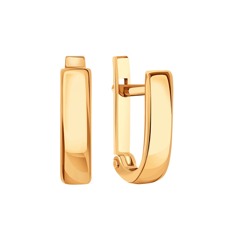 Damen Ohrringe 585 Rotgold glatt Teilrhodinierung