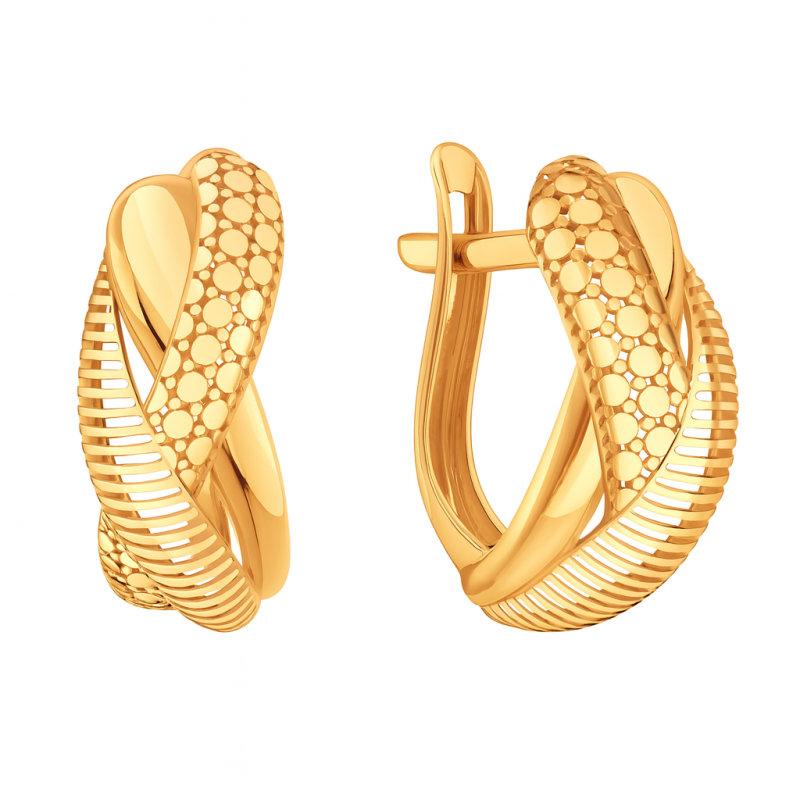 Damen Ohrringe 585 Rotgold geometrisch