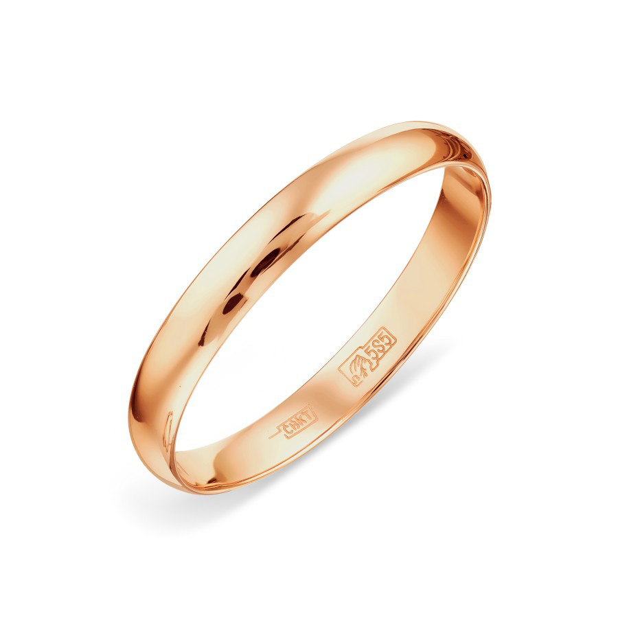 Ehering 585 Rotgold poliert & rhodiniert