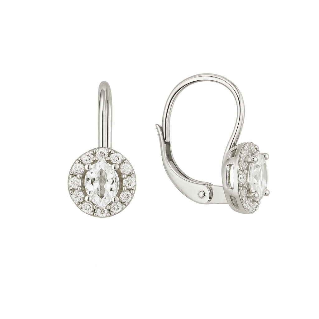 Серьги из русского серебра 925 пробы с фианитами