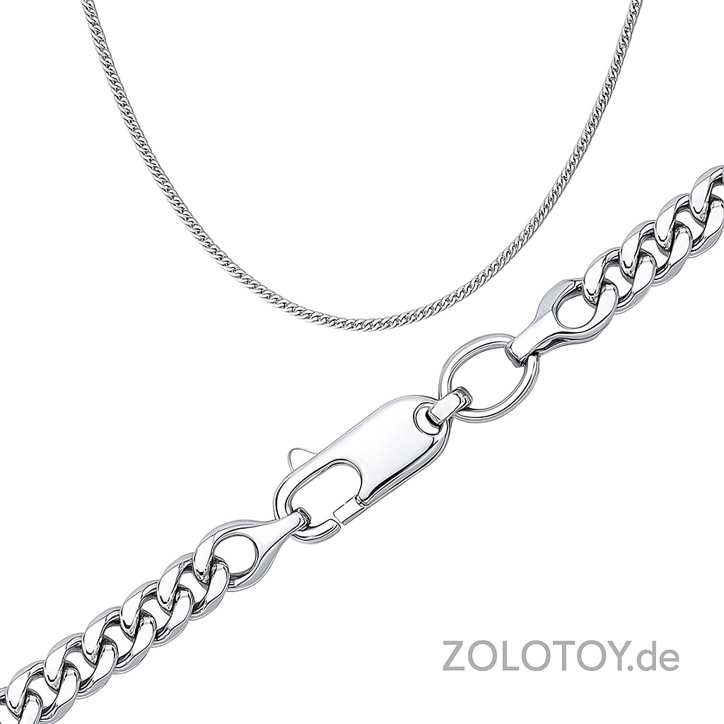 Rhodinierte 925er Silberkette – Panzerkette