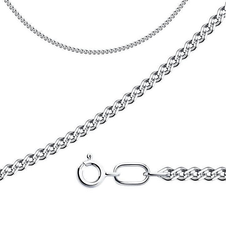 Цепочка «Нонна» из серебра 925 родированная