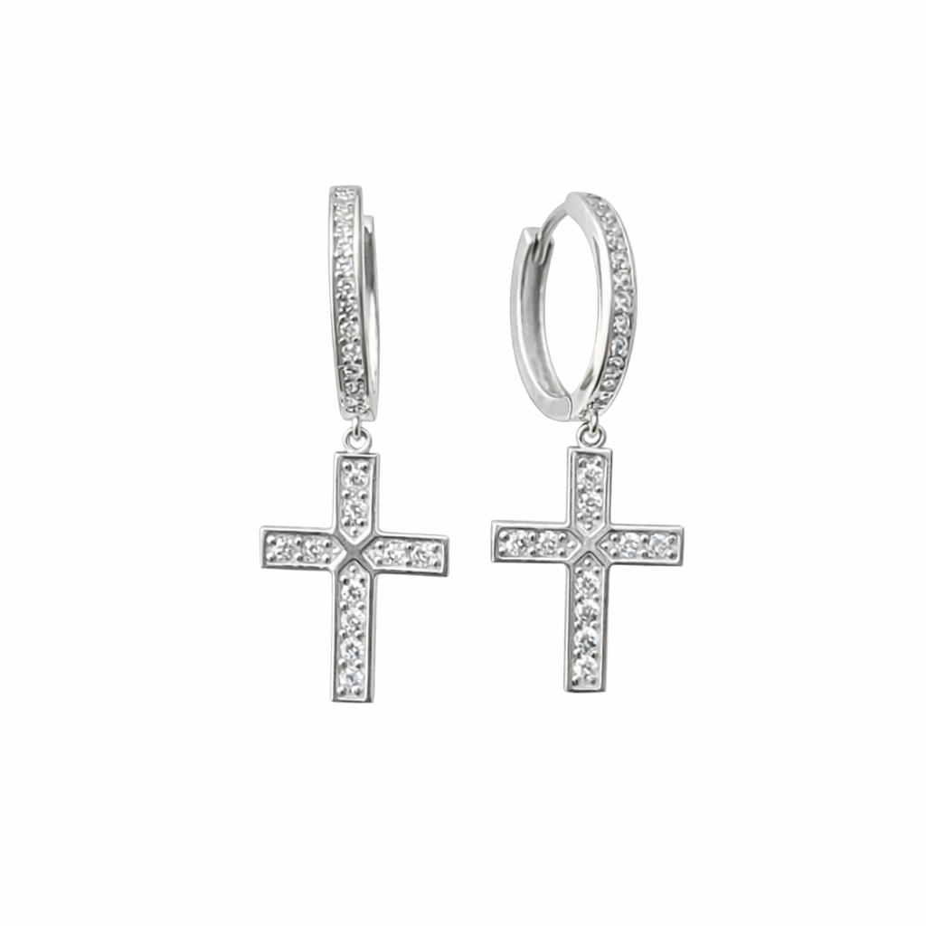 925 Silber Creolen mit Zirkonia