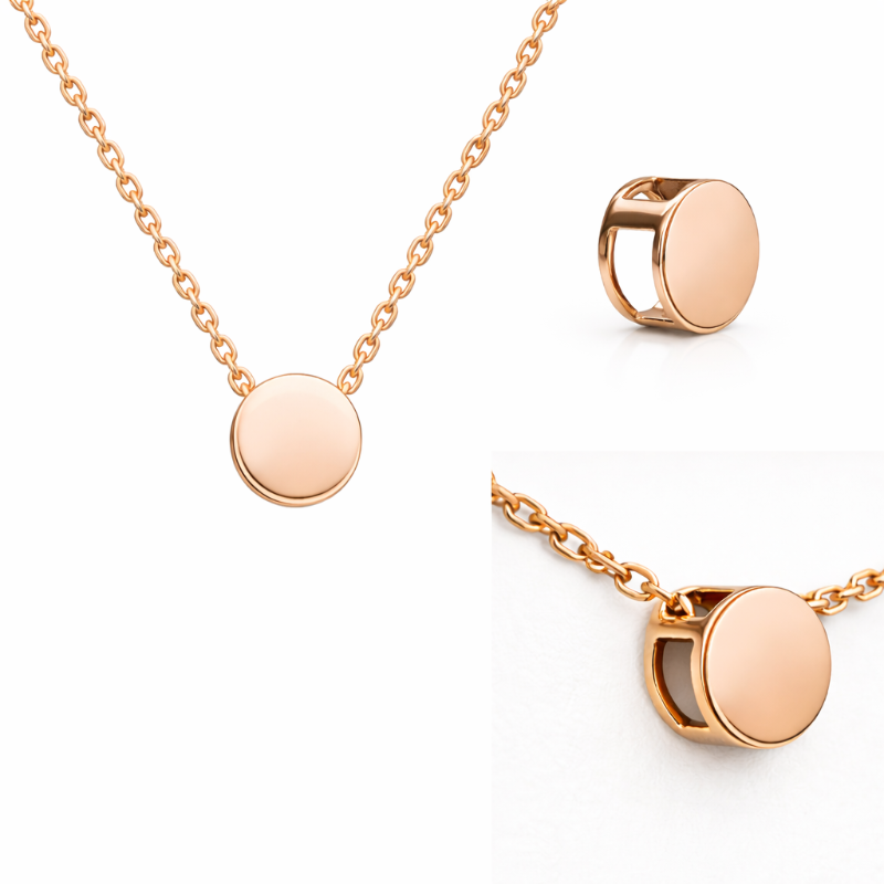 Подвеска «Круг» из красного русского золота 585 пробы с фианитами Подвеска «Круг» из красного русского золота 585 пробы с фианитами