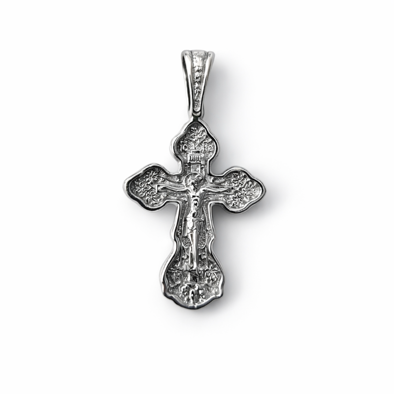 Orthodoxes Kreuz aus 925er Silber „Rette und bewahre“
