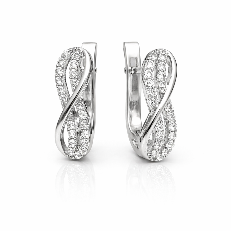 Ohrringe aus 925 Silber mit Zirkonia und englischem Verschluss