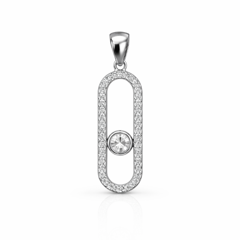 Anhänger aus 925 Silber mit Zirkonia, modernes Design