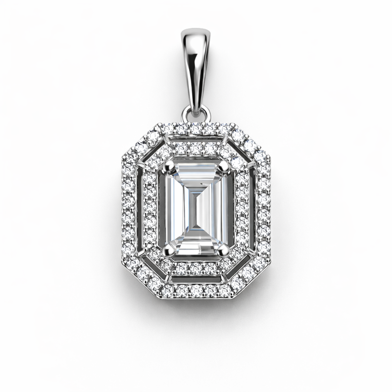 Подвеска из серебра 925 пробы с фианитами, современный дизайн