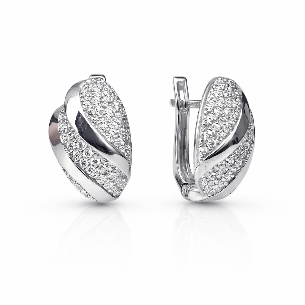 Ohrringe aus 925 Silber mit Zirkonia und englischem Verschluss