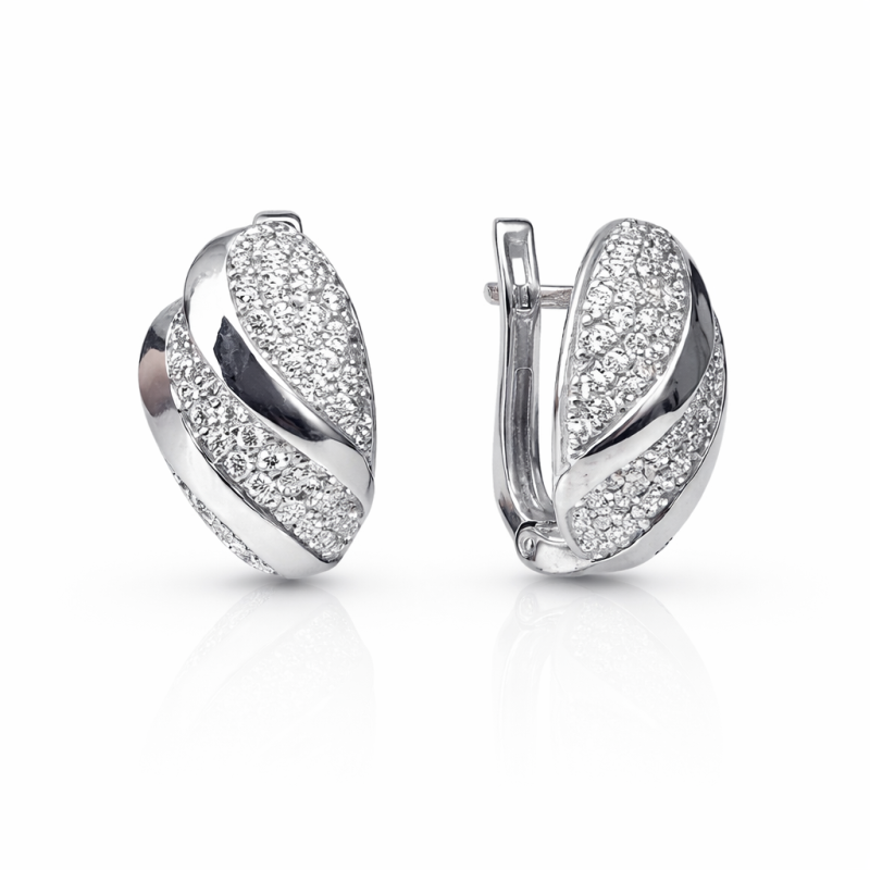 Ohrringe aus 925 Silber mit Zirkonia und englischem Verschluss