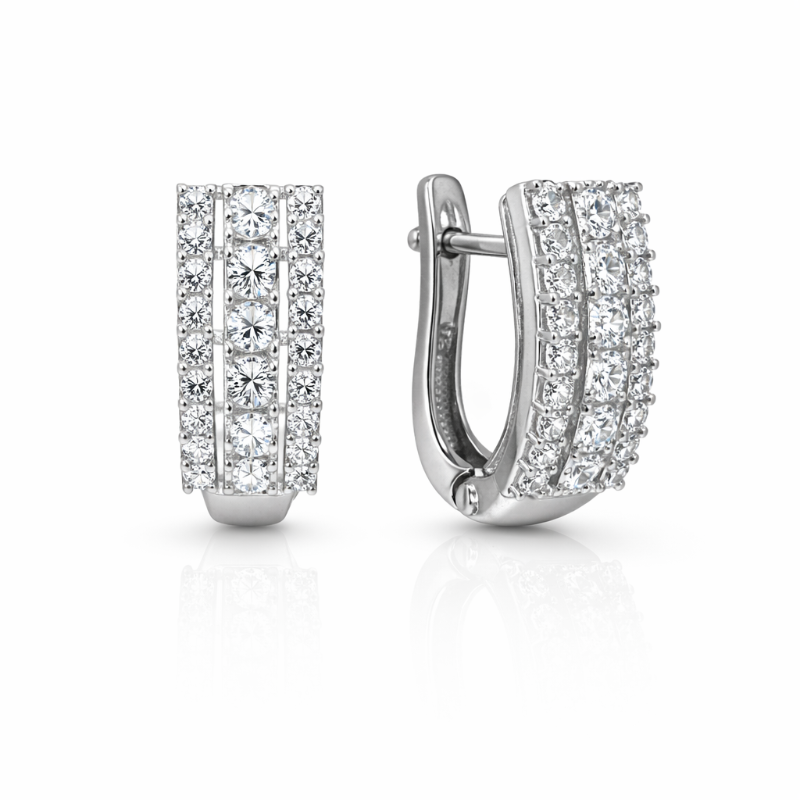 Ohrstecker im klassischen Reihen-Design aus 925 Silber mit Zirkonia