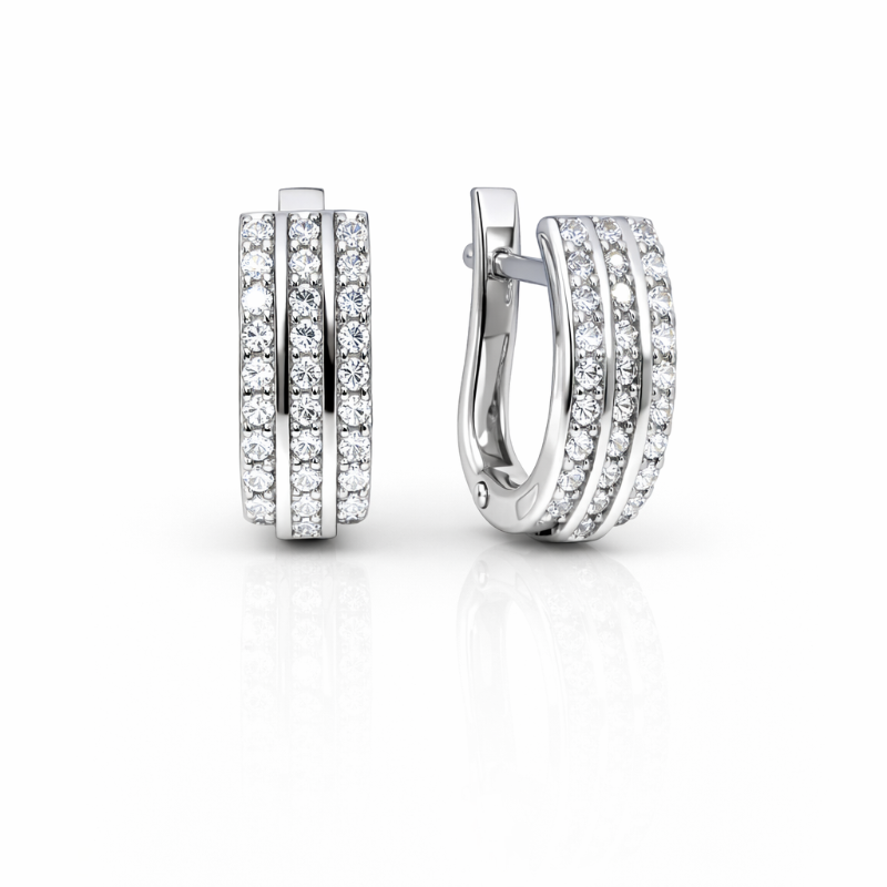 Silber Ohrringe mit Zirkonia 925 und englischem Verschluss