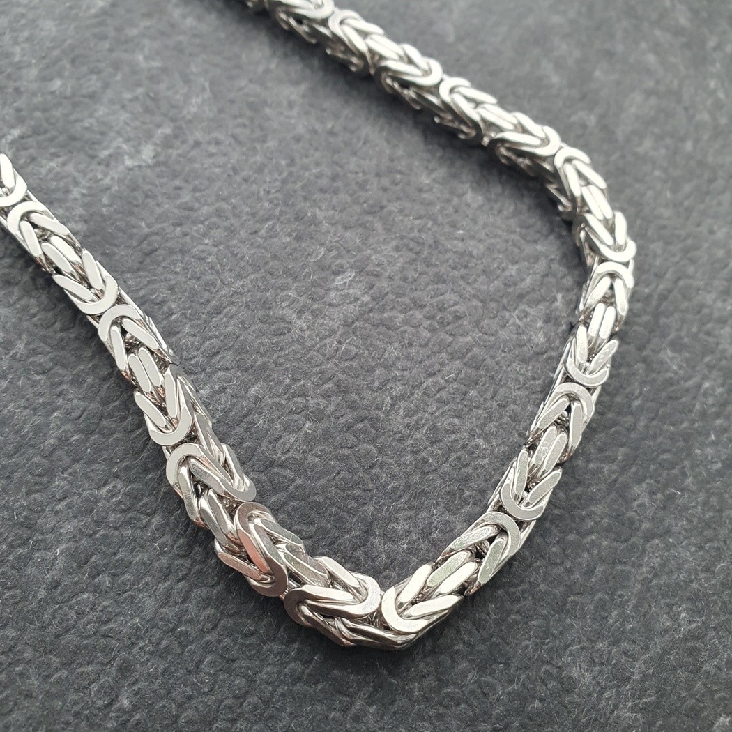 Königskette aus 925 Silber – quadratisches Königsmuster