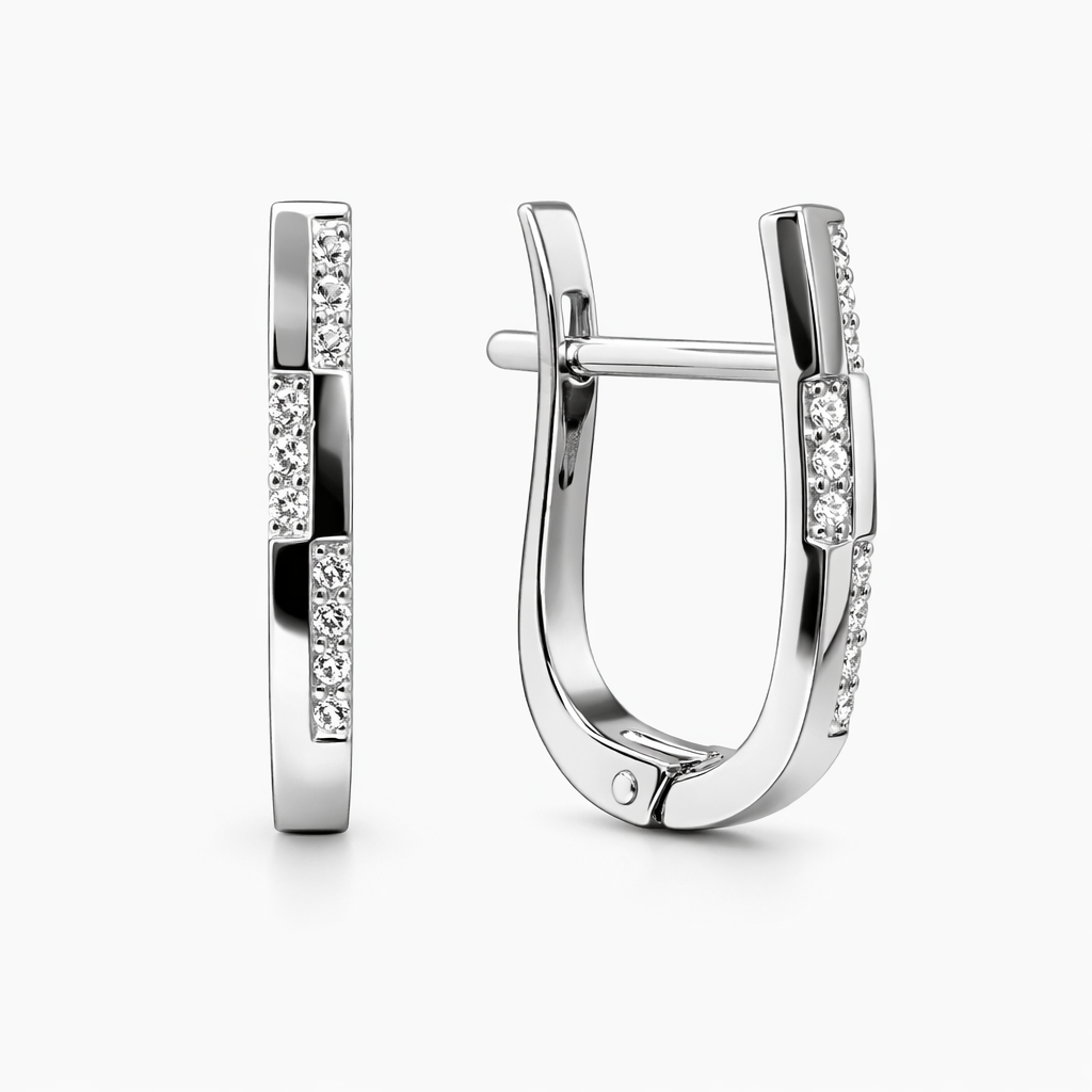 Silber Ohrringe 925 mit Zirkonia und englischem Verschluss Silber Ohrringe 925 mit Zirkonia und englischem Verschluss