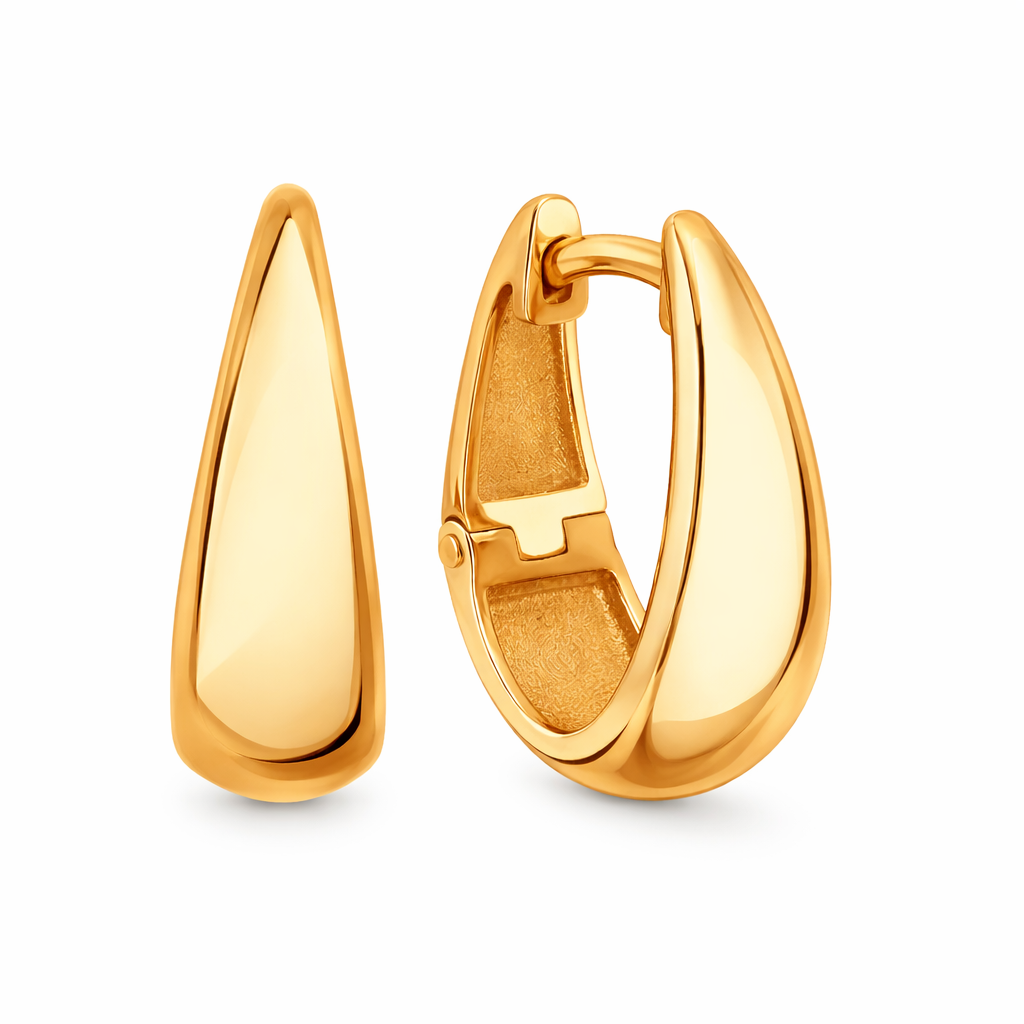 Серьги «Капля» из красного золота 585 с английским замком