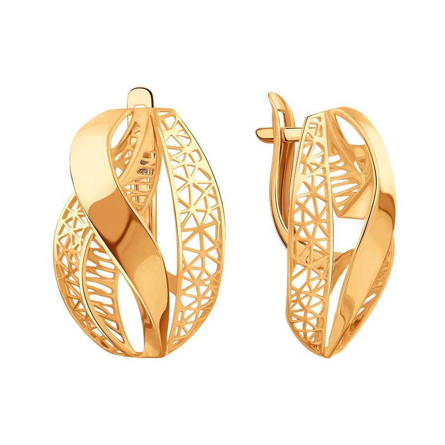 Ajour Ohrringe aus Rotgold 585 mit englischem Verschluss ORТ10002B581 kaufen